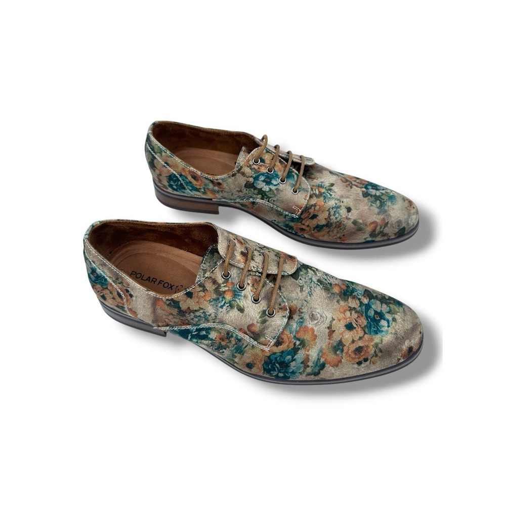 Polar Fox Paco Floral Derby Oxford Dress Shoes Modern Dandy Artcore Men Sz 10